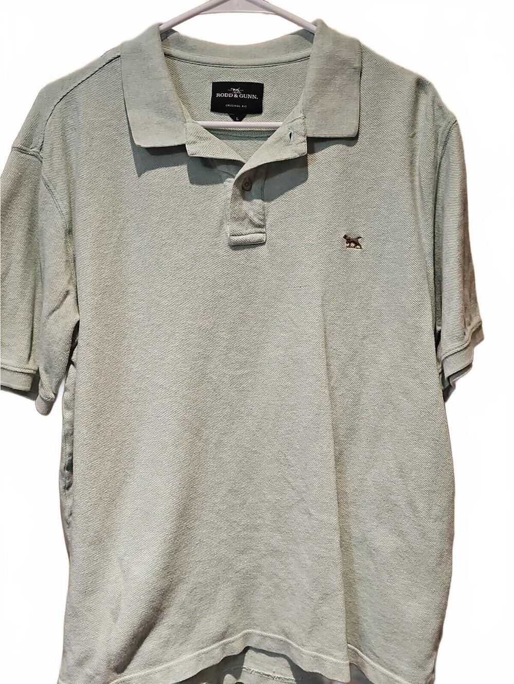 Rodd & Gunn Men’s Short Sleeve Mint Green Cotton Polo Shirt Size L